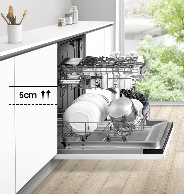 Samsung DW50R4070FS/EC — Regulowana wysokość kosza