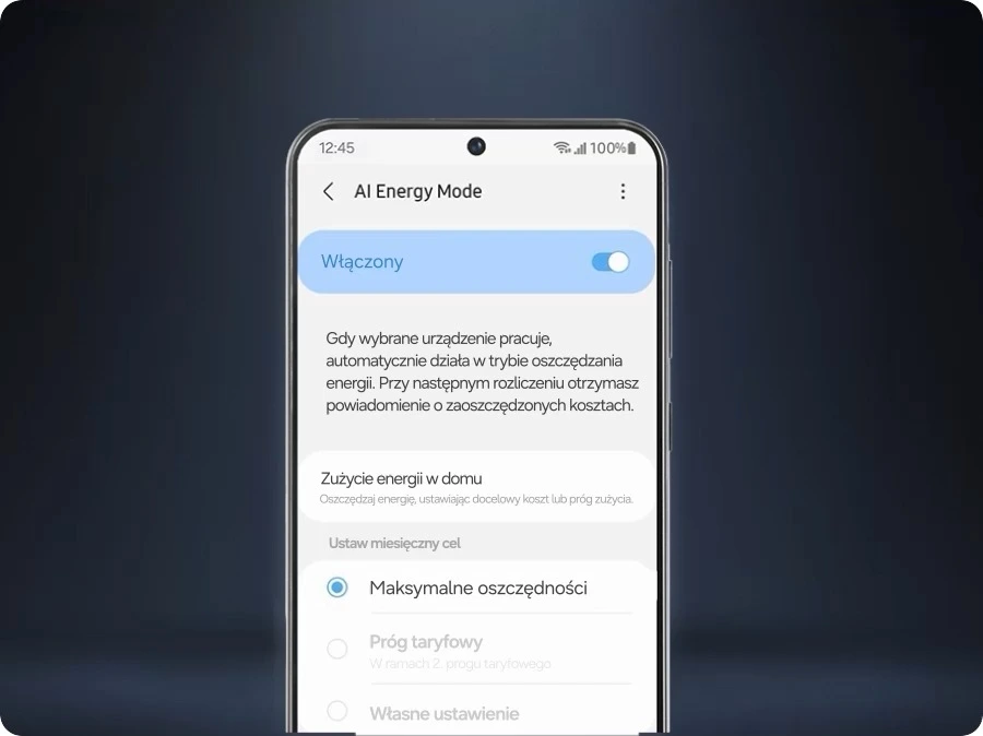 Samsung WF90H11C4ST2 — Tryb AI Energy Mode
