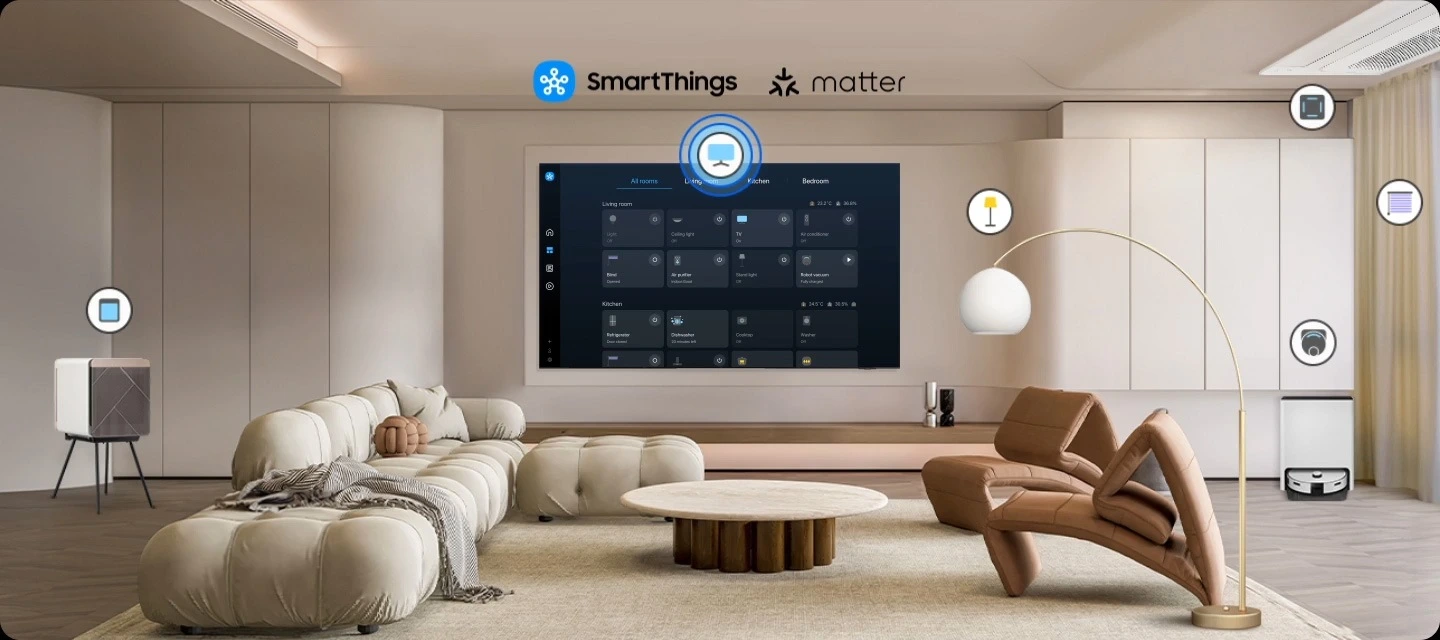 Samsung QE55S95FATXXH — Sterowanie domem ze SmartThings