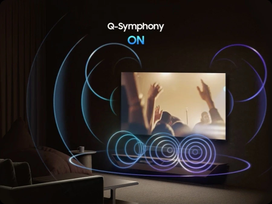 Samsung QE55S95FATXXH — Q-Symphony — wspólne brzmienie