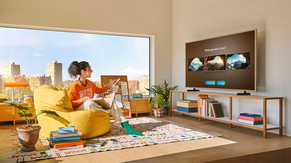 Samsung QE55LS03FAUXXH — The Frame w aranżacji wnętrza