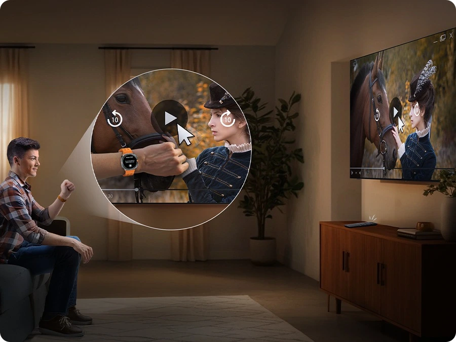 Samsung UE43U8092FUXXH — Sterowanie gestem z Galaxy Watch